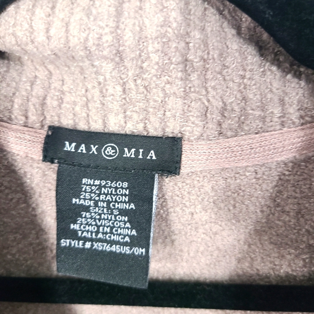 Max & Mia Women's Size Small S Mocha Open Cardigan Sweater Duster Comfycore - Picture 3 of 7